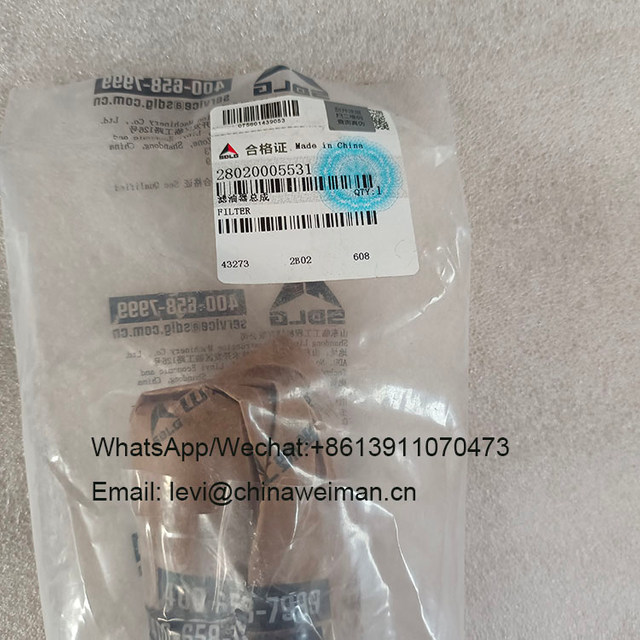  SDLG Grader G9138 G9190 Spare Parts Filter 28020005531