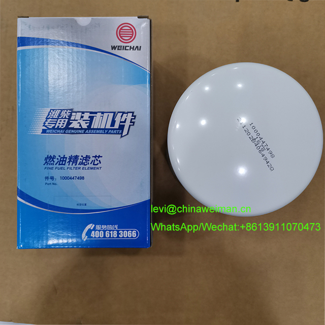 Weichai Diesel Engine WP6G220E330 Spare Parts Fuel Filter 1000447498